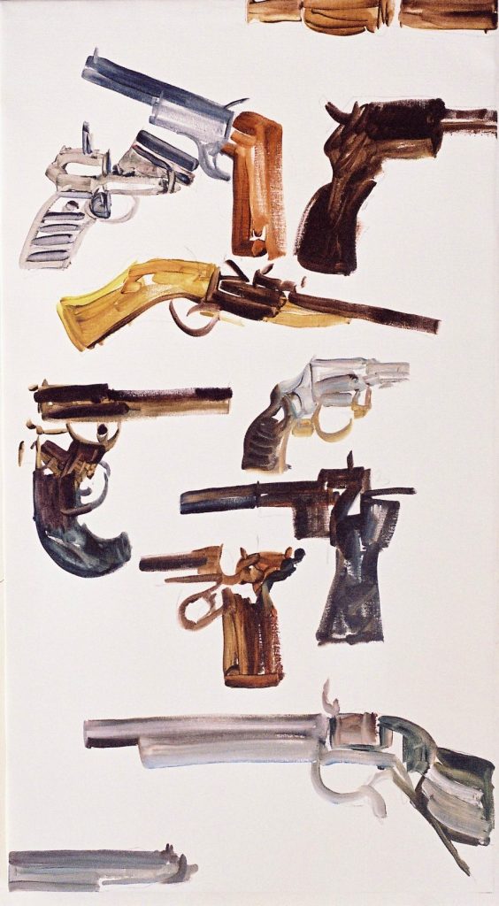2003 “Instruments used for shooting”, 100 x 55 cm, Olieverf op linnen