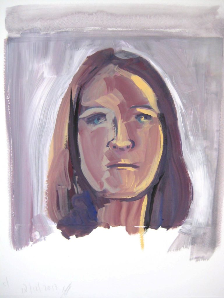 2013 Zelfportret, 35 x 27 cm, Gouache